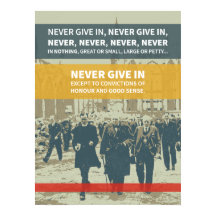 Winston Churchill Zitat - Niemals geben