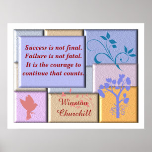Winston Churchill Zitat -Poster Poster