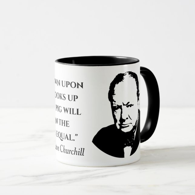 Winston Churchill Zitat Tasse (VorderseiteRechts)