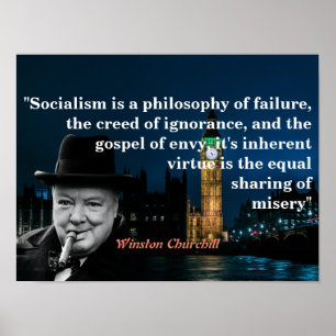 Winston Churchill Zitat über den Sozialismus Poster