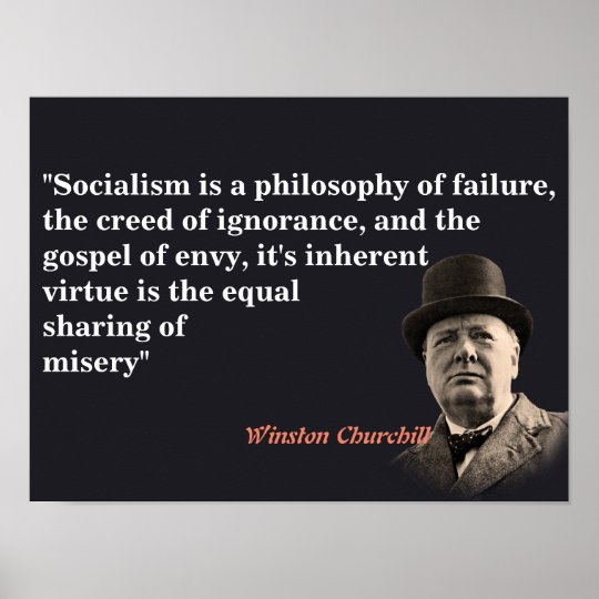 Winston Churchill Zitat Zum Sozialismus Poster Zazzle At