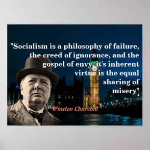 Winston Churchill Zitat zum Sozialismus Poster