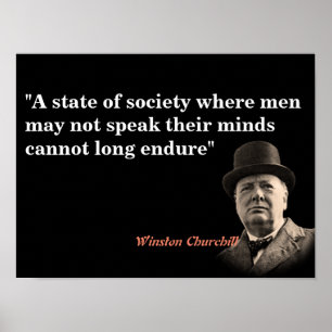 Winston Churchill Zitat zur freien Rede Poster