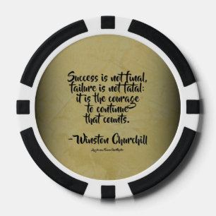 Winston Churchill ZitatErfolg Pokerchips