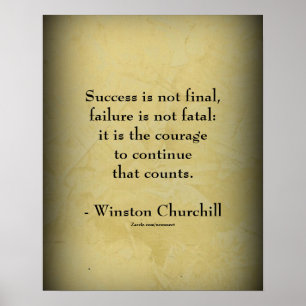 Winston Churchill ZitatErfolg Poster