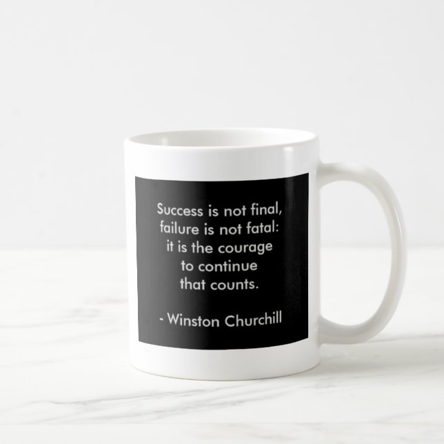 Winston Churchill ZitatErfolg Tasse (Rechts)