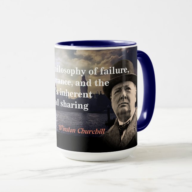 Winston Churchill zitiert zum Sozialismus Tasse (VorderseiteRechts)