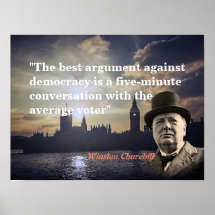 Winston Churchill zitiert zur Demokratie Poster