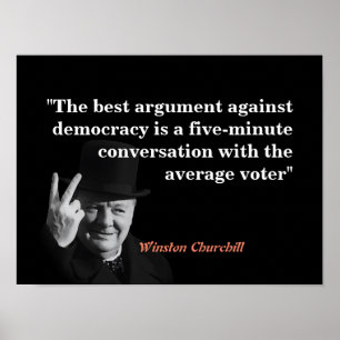 Winston Churchill zitiert zur Demokratie Poster