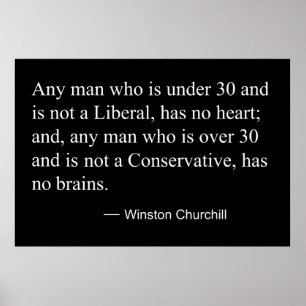 WINSTON CHURCHILL zu LIBERALEN UND KONSERVATIVEN Poster