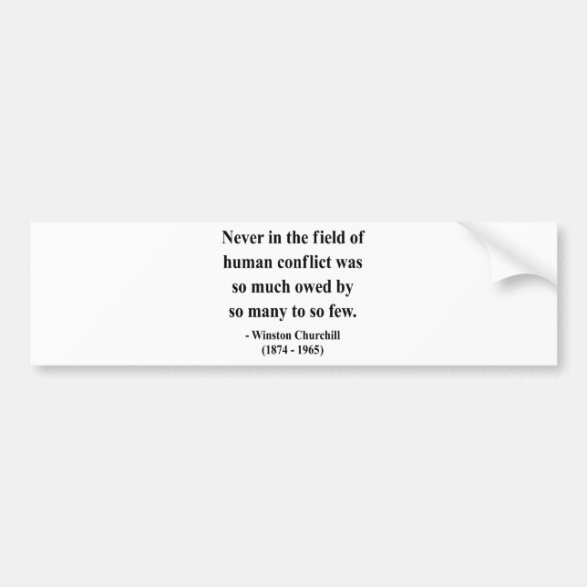 Winston- Churchillzitat 8a Autoaufkleber (Vorne)