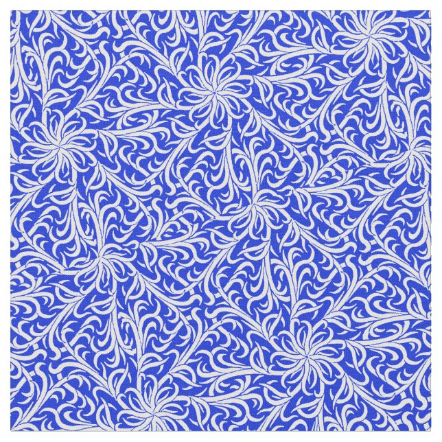 Winston Delft Blau und Weiß Stoff (Nahaufnahme)