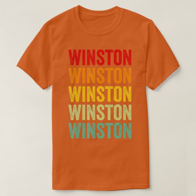 Winston Landkreis Mississippi Rainbow Text Design T-Shirt (Design vorne)