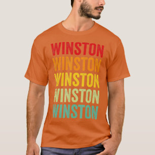 Winston Landkreis Mississippi Rainbow Text Design T-Shirt