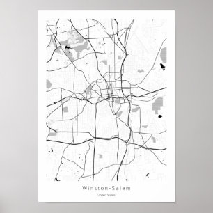 Winston-Salem Modern Minimal Abstrakte Karte Poster