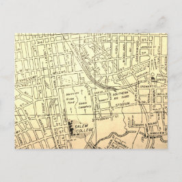 Winston-Salem, NC Vintage Map Postkarte
