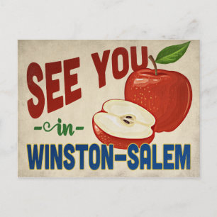 Winston Salem North Carolina Apple Vintage Travel Postkarte