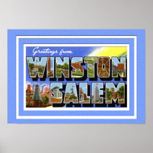 Winston Salem North Carolina Grosser Brief Gruß Poster