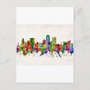 Winston-Salem North Carolina Skyline Feiertagspostkarte