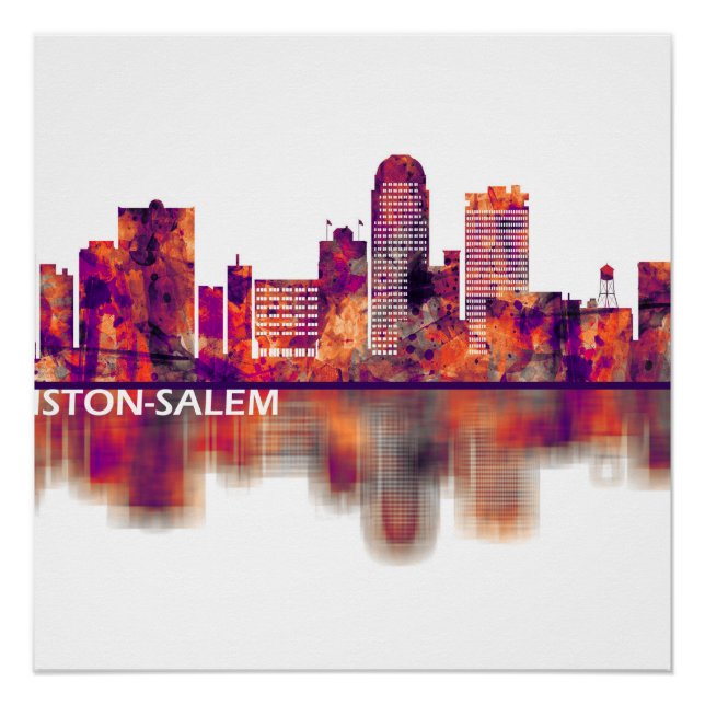 Winston-Salem North Carolina Skyline Poster (Vorderseite)