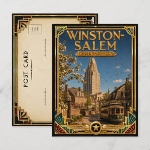 Winston-Salem North Carolina Vintage Art Deco Postkarte