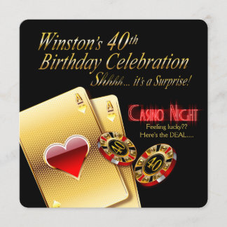 Winston's 40. Geburtstag Vegas Casino Night Party Einladung