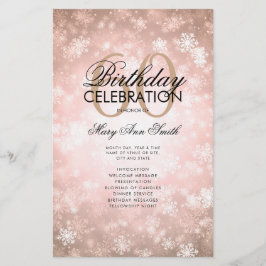 Winter 60 Geburtstag Programm Rose Gold Menü
