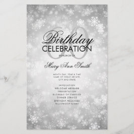 Winter 60 Geburtstag Programm Silver Wonderland Me Flyer