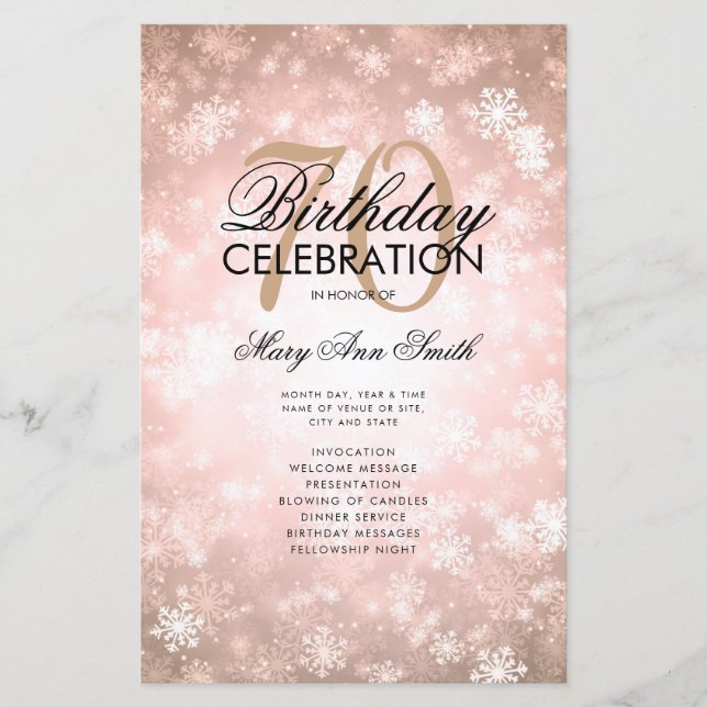 Winter 70. Geburtstag Rose Gold Wonderland (Vorderseite)