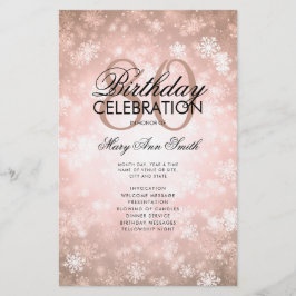 Winter 80 Geburtstag Programm Rose Gold Wunderland Flyer