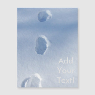 Winter-Abdrücke im Schnee Magnetkarte