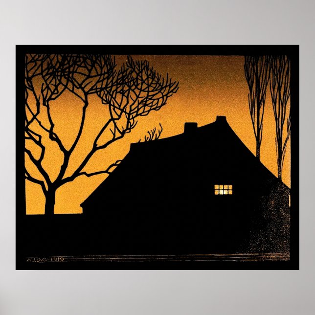 Winter Abend (1919) von Julie de Graag Poster (Vorne)