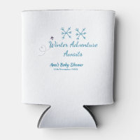 Winter-Abenteuer erwartet Babyparty blaue Schneefl