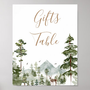 Winter-Abenteuer erwartet Geschenktisch für Paare Poster