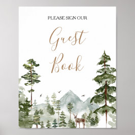 Winter-Abenteuer erwartet Paar-Shower-Gästebuch Poster