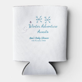 Winter Adventure awaits baby shower blue snowflake Dosenkühler