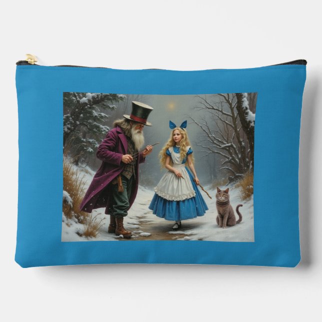 Winter Alice blauer großer Beutel (Vorderseite)