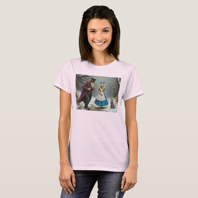 Winter Alice Damen rosa T-Shirt (Vorne ganz)