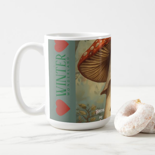 Winter Alice in Wonderland Drink Me Kaffeetasse (Mit Donut)