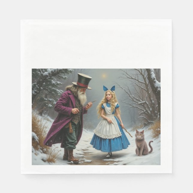 Winter Alice Lunch Papierservietten (Vorderseite)
