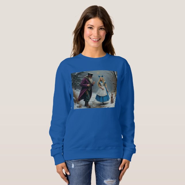 Winter Alice Women Blue Sweatshirt (Vorne ganz)