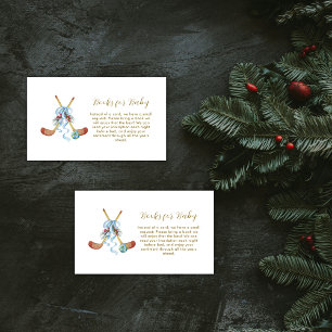 Winter All Star Bow Hockey Bücher für Baby Shower Begleitkarte