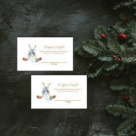 Winter All Star Hockey Diaper Raffle Baby Shower Begleitkarte