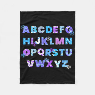 Winter Alphabet Abcs Kindergarten Lehrer Kinder Fleecedecke