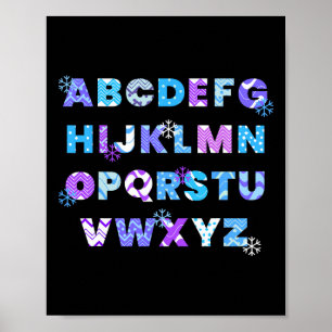 Winter Alphabet Abcs Kindergarten Lehrer Kinder Poster