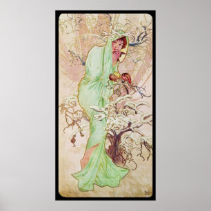 Winter Alphonse Mucha Hiver Poster