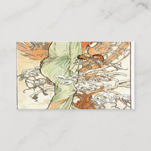 Winter Alphonse Mucha Visitenkarte
