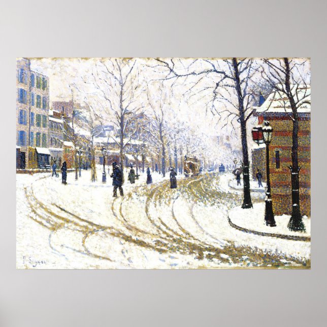Winter am Boulevard de Clichy, Frankreich Poster (Vorne)