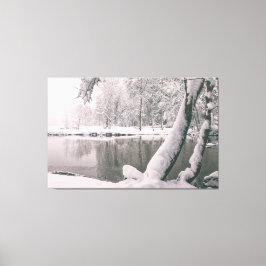Winter am Fluss Leinwanddruck