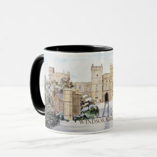 Winter am Schloss Windsor Landschaftsbild Tasse